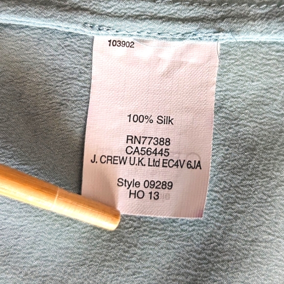 Madewell Ice Blue Silk Top, Small - Picture 5 of 5